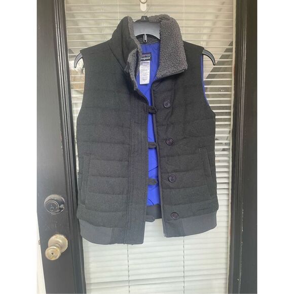 Patagonia Women’s Vagabunda Quilted Fleece Neck Puffer Vest Dark Gray S - Picture 13 of 15